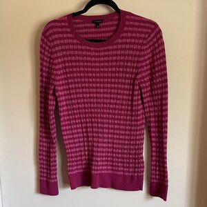 Talbots Fuchsia and Pink Striped Women's Sweater size L